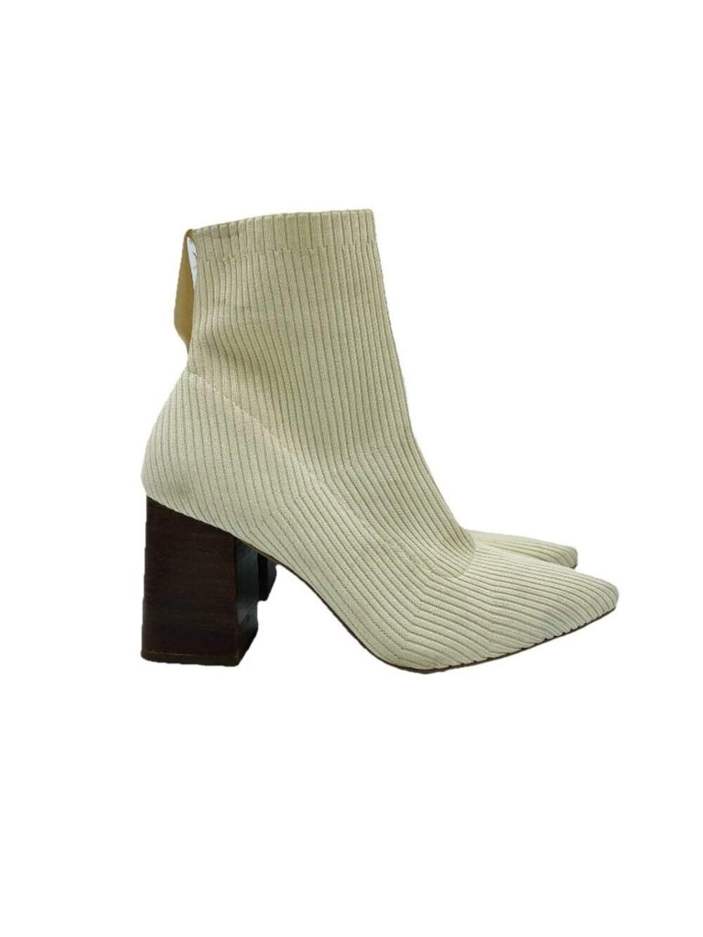Steven New York Womens Size 9.5 M Off White Neta Heeled Ankle Booties Stretch
